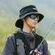 美夏EWE漁夫帽防潑水登山帽路亞戶(hù)外運動(dòng)爬山防曬防紫外線(xiàn)透氣男 黑色 均碼