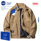 NASA GOOD官方男裝開(kāi)衫外套男工裝夾克男春秋款寬松潮流棒球服男士休閑衣服 咖色【常規款】 2XL （建議165-180斤）