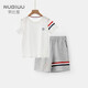 努比屋兒童短袖套裝男童純棉圓領(lǐng)夏季半袖兩件套中大童短褲運動(dòng)套