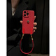品盟（PISMEXOK）【新年款】適用于蘋(píng)果iphone17/16/15promax手機殼紅色立體山茶紅帶掛繩保護套簡(jiǎn)約時(shí)尚秋冬女款后 紅色+掛繩 iPhone 16 Pro Max