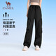 駱駝（CAMEL）速干工裝女褲戶外登山旅行休閑梭織長褲 J25BAYL6079 幻影黑 S