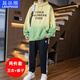藍(lán)品閣2025春秋季連帽衛(wèi)衣運(yùn)動套裝男孩初高中學(xué)生青少年潮流休閑兩件套 黃色 套裝(衛(wèi)衣+褲子)3548 XL 身高165-170cm115-130斤