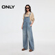 ONLY2025秋季新款復古寬松高腰直筒長(cháng)褲牛仔背帶褲牛仔褲女|12517M001 J33 350水洗牛仔藍 XL XL標準褲長(cháng)