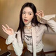微光里甜美辣妹風(fēng)長(zhǎng)袖T恤女春秋修身顯瘦一字肩打打底衫可外穿露肩上衣 卡其色 （配套絲巾）） M 【建議95-105斤】