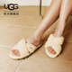 UGG春季女士舒適輕便交叉帶厚底毛毛拖鞋1107955NAT|自然白色 37