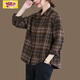 初徑2025新款日系出口原單磨毛格子襯衣寬松大碼顯瘦休閑長(cháng)袖襯衫 駝色格子 2XL 適合140-155斤穿