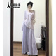 艾美琦美（AIMEIQIMEI）春款寬松慵懶風(fēng)針織毛衣女裝春季2025新款超仙雪紡連衣裙子女套裝 套裝 M