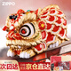 ZIPPO打火機(jī) 非遺錦繡靈動醒獅夜光琺瑯彩掐絲鍍金 七夕禮物送男友 靈動搖頭醒獅