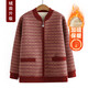 大唐夫人秋冬奶奶加絨加厚衛衣格子外套女中老年人拉鏈開(kāi)衫媽媽裝寬松上衣