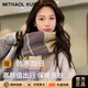 MITHAOL KUSC紫色女士圍巾女2025秋冬保暖披肩圍脖生日禮物送女友老婆 煙紫色【禮盒裝】