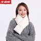 北極絨圍巾女羽絨棉純色圍脖男新款秋冬加厚保暖防寒防水韓版時(shí)尚圍巾 WB205米露白(加絨口袋款) 91x14CM