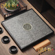 泱青韻烏金石茶盤(pán)家用 現代簡(jiǎn)約石材儲水排水雙用茶臺干泡托盤(pán)小型茶海 同心烏金石排水蓄水雙用正方 （30*30）