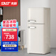 先科復古冰箱家用小型迷你小冰箱雙門(mén)辦公室租房宿舍節能電冰箱家電小冰柜保鮮柜 118升雙門(mén)（象牙白）上冷凍下冷藏