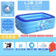 OLOEY充氣游泳池小型游泳桶送泳圈充氣兒童家用洗澡浴盆嬰兒室內玩具池 特厚1.2米三環(huán)泡泡底電泵豪華套