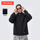 SPRAYGROUND2025秋冬加絨鯊魚(yú)嘴衛衣男女美式宇航領(lǐng)連帽上衣情侶款拉鏈帽衫 黑色 加絨 L