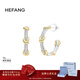 HEFANG何方珠寶愛(ài)心結耳環(huán)銀簡(jiǎn)約耳飾輕奢高級感生日新年禮物送女友 銀色