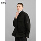 GXG男裝 黑色肌理感通勤長(cháng)袖襯衫冬季新品G24X034068 黑色 2XL
