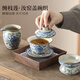 不拙三才蓋碗防燙茶碗單個(gè)分茶器茶漏過濾網(wǎng)青花瓷汝窯蓮蓋碗三件套