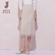 經(jīng)典故事（JANE STORY）蕾絲拼接設(shè)計感半身裙女2025春夏新款高腰顯瘦中長裙氣質(zhì)包臀裙子 杏色 L