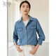 初申春秋長(cháng)袖襯衫女新復古風(fēng)潮百搭疊穿法式牛仔襯衣外套S143C5002