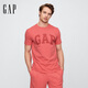 GAP男女裝純棉印花logo圓領(lǐng)修身短袖T恤美版856659 西瓜紅 S 美碼 M亞洲碼175/92A 【偏小，建議選大一碼】