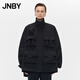 JNBY/江南布衣春秋夾克立領工裝外套女混紡寬松抽繩通勤5O8610190 001/本黑 XS