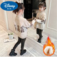 迪士尼（Disney）兒童羊毛衫女童毛衣新款2025秋冬洋氣毛線(xiàn)衣加絨加厚保暖針織衫套 小熊米白色【加/絨款】 150 建議140-150CM
