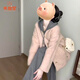 乖甜星小個(gè)子香風(fēng)呢子加厚感2025新款秋冬季韓系粉色短款毛呢短外套女裝 粉色外套 L 55/60kg