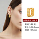 oivsy925純銀耳環(huán)女耳扣金西太后土星耳釘夾款方圈耳夾裝飾耳圈禮物 銀耳環(huán)【s925銀+鋯石+K金】單只 +禮盒套裝+官方質(zhì)檢證書