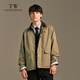 Teenie Weenie小熊男裝簡(jiǎn)約外套2025秋冬季新款休閑復古時(shí)尚潮流夾克 深卡其色 L