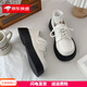 DUTRIEUX英倫風(fēng)小皮鞋女2025春夏新款厚底松糕jk兩穿百搭學(xué)院風(fēng)系帶樂福鞋 白色升級版 38