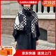 GARRAS【禮盒裝】羊毛圍巾女士保暖輕奢冬季披肩圍脖輕奢送女友生日禮物 黑色/教師節禮物 190*40cm
