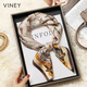 viney真絲絲巾2025新款桑蠶絲絲巾女士方巾女神節母親節禮物送女友老婆 淺卡其-高端禮盒裝