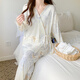 鉑吶苓月子服夏季薄款產(chǎn)后哺乳睡衣孕婦和服喂奶家居服套裝透氣 月子服【蝴蝶和服】 XL碼(130-150斤)