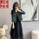 JEZE復古顯瘦牛仔短外套女2025春秋新款POLO領百搭長袖短款夾克上衣潮 藍色【z】 M (建議95-105斤)