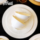 A.FATI  艾法緹2025新款餐具套裝釉下彩景德鎮(zhèn)骨瓷碗碟碗盤輕奢家用高檔純白浮雕 金玉仙姿48件配太子煲 48件套