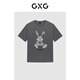 GXG男裝 多色圓領(lǐng)短袖T恤兔子老花圖案 夏季新款 灰色 L