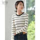 初申針織衫女曠野美拉德圓領(lǐng)條紋百搭針織打底衫上衣S143Z3030