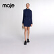 Maje秋冬女裝法式時(shí)尚氣質(zhì)經(jīng)典半高領(lǐng)收腰短款針織連衣裙兩件套 深藍色 L (40)