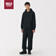 無印良品（MUJI）男式 毛圈棉 褲子 男士長(zhǎng)褲春季款休閑褲 新品  黑色 L 