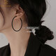CHOMEL KINSEY黑色大耳環(huán)圈圈耳環(huán)女潮韓國網(wǎng)紅氣質(zhì)耳圈925銀針耳飾送女友禮物 黑色50mm大號款【精美禮盒】