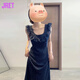 Jret小飛袖波點(diǎn)碎花連衣裙子女夏季2025新款法式氣質(zhì)海邊度假吊帶長(zhǎng)裙 連衣裙【茶歇法式連衣裙/碎花裙/ L 55/60kg