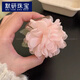 默研（MOYAN）2025春季新款甜美帶葉牡丹花網(wǎng)紗立體燒邊花朵山茶花手工發(fā)夾發(fā)飾 粉色