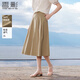香影卡其色a字半身裙女中長(cháng)款2026夏裝新款梨型身材純棉高腰傘裙 卡其 S 155/60A/85-95斤