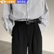 明月歸皮帶針扣男新款百搭腰帶復古男女學(xué)生休閑簡(jiǎn)約可調節腰鏈配牛仔褲 黑色 103cm