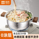 國風(fēng)304不銹鋼奶鍋雪平鍋無涂層寶寶輔食煮面鍋家用電磁爐煤氣灶通用 【含鍋蓋】雪平鍋 24cm