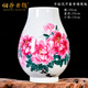 伯莎丹頓（BERTHA DENTON）景德鎮(zhèn)陶瓷手繪粉彩花開富貴花瓶家居插花中式客廳玄關(guān)裝飾工藝品 手繪花開富貴福筒瓶