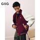 GXG男裝 新年系列拼接撞色棒球領(lǐng)簡(jiǎn)約通勤夾克外套 25年春新品 紅色 S