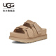 UGG夏季新款女士舒適厚底露趾可調式束帶涼拖鞋 1155458SAN|沙色 38