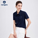 Navigare意大利小帆船女簡(jiǎn)約通勤翻領(lǐng)T恤短袖POLO衫2325525514 深藍(lán) L 